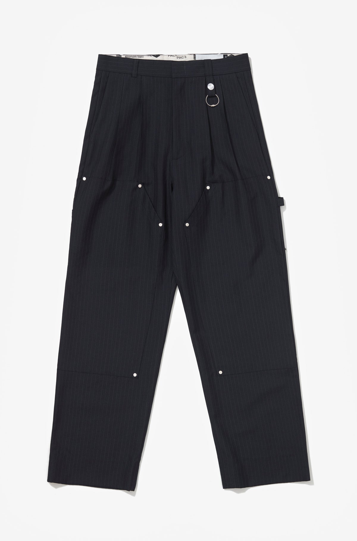 TAILORED WORKER DOUBLE KNEE TROUSERS PINSTRIPE