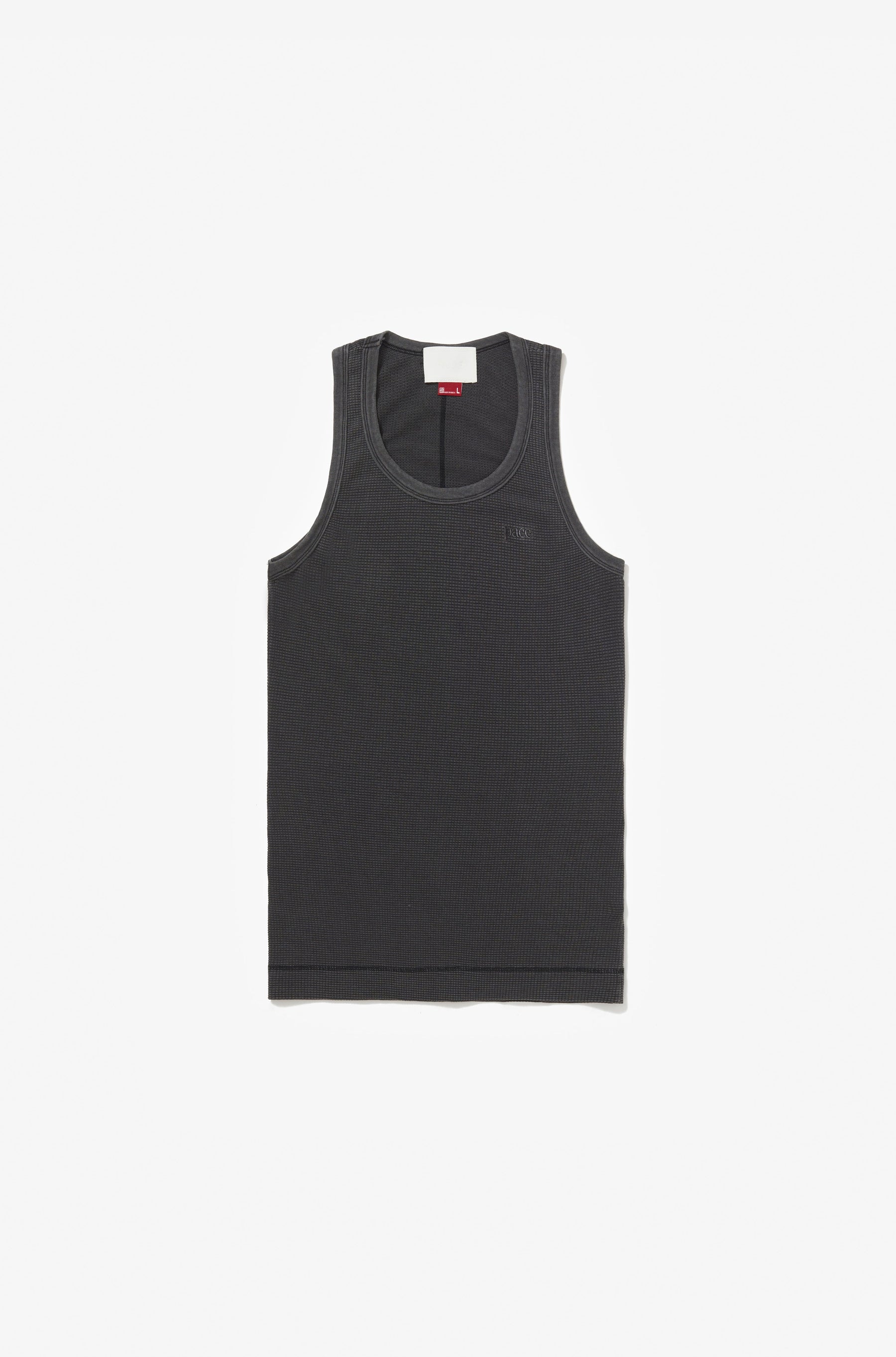 TANK TOP WAFFLE KNIT WASHED BLACK