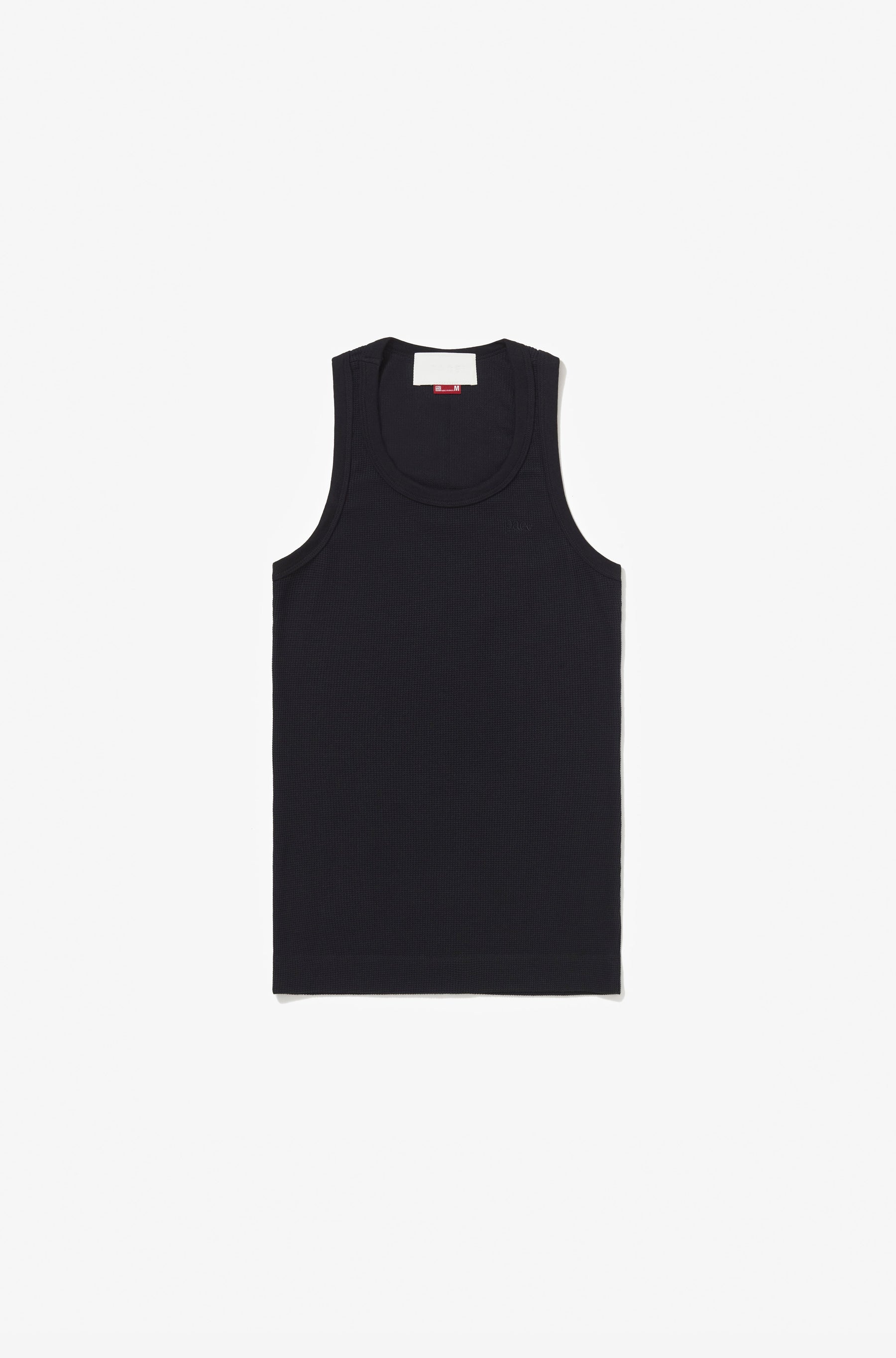 TANK TOP WAFFLE KNIT BLACK