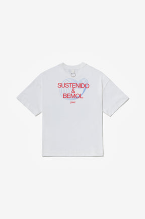 SUSTENIDO & BEMOL OVERSIZED TEE OFF WHITE